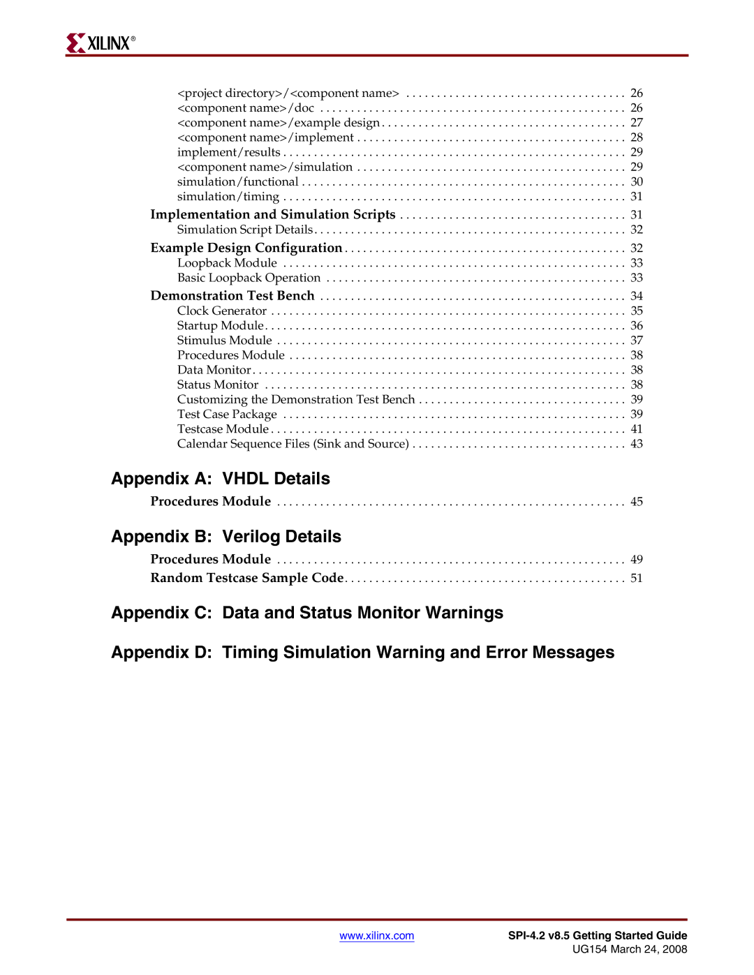 Xilinx UG154 manual Appendix a Vhdl Details 