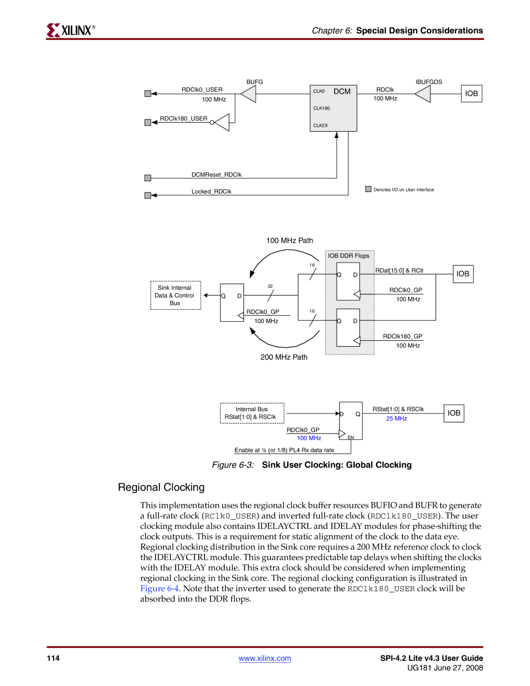 Xilinx UG181 manual Regional Clocking, 3Sink User Clocking Global Clocking 