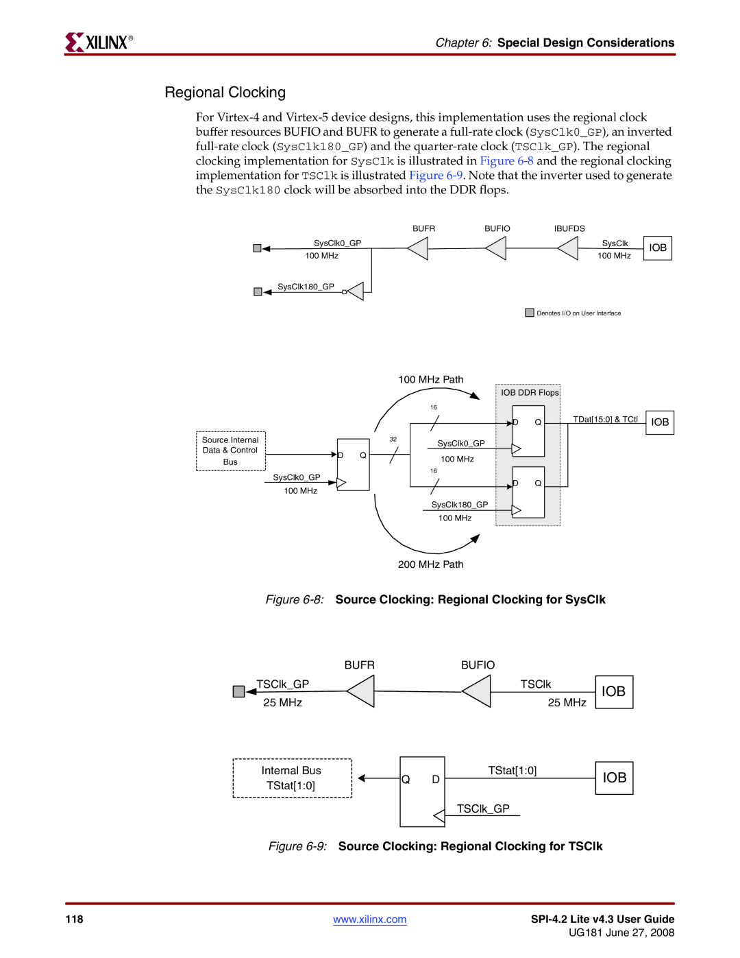 Xilinx UG181 manual 8Source Clocking Regional Clocking for SysClk 