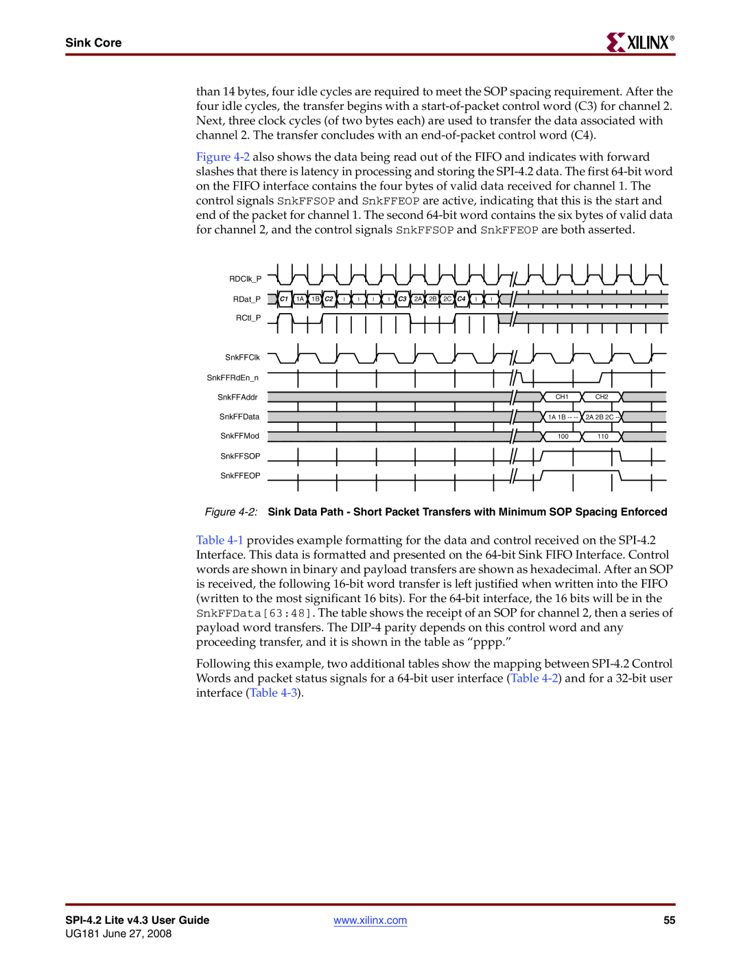 Xilinx UG181 manual SnkFFSOP SnkFFEOP 