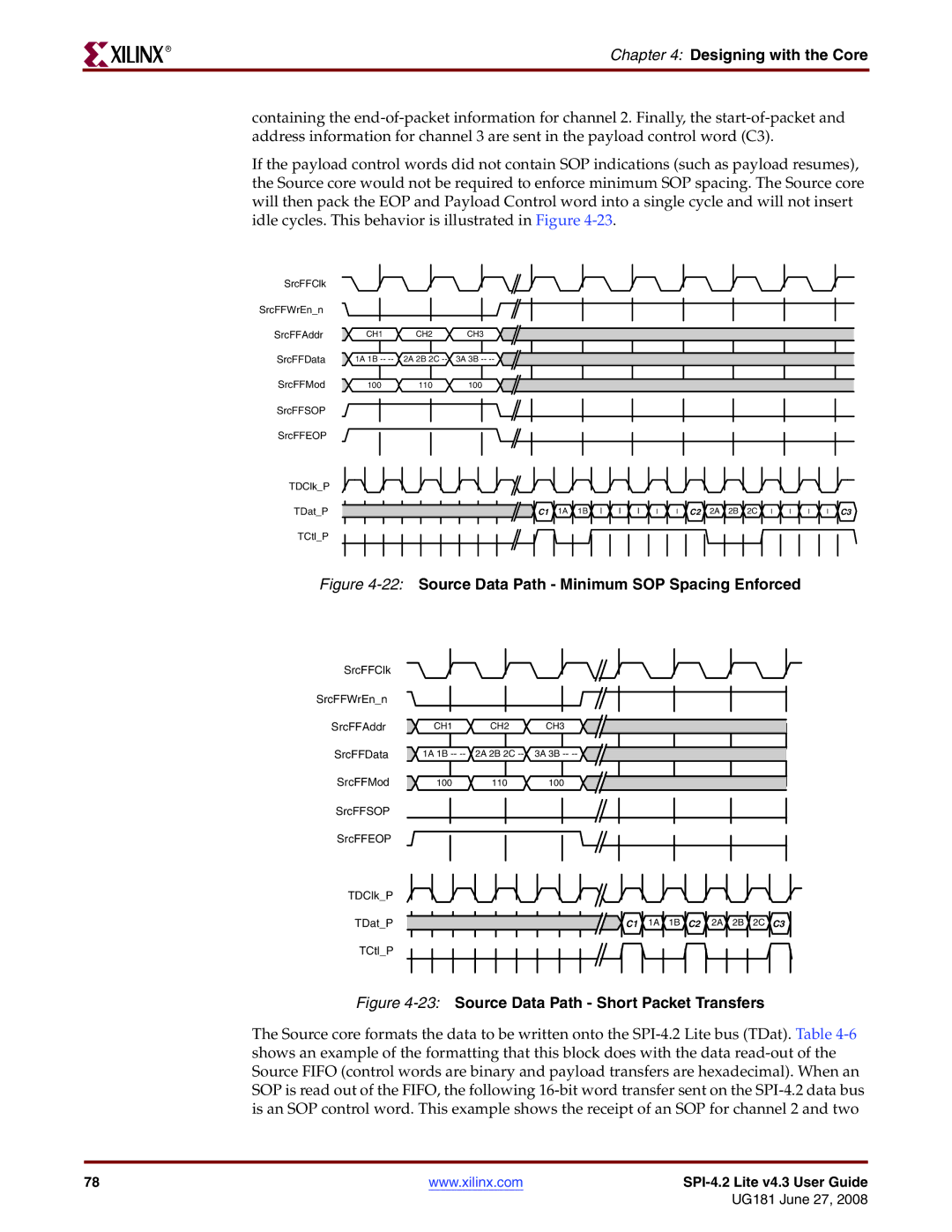 Xilinx UG181 manual 22Source Data Path Minimum SOP Spacing Enforced 