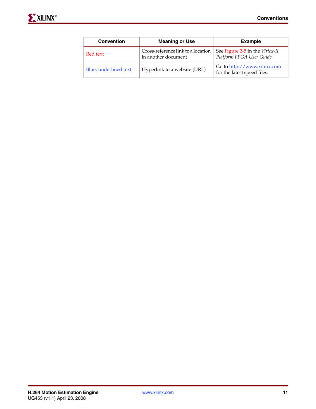 Xilinx UG4153 manual Conventions, Hyperlink to a website URL For the latest speed files 