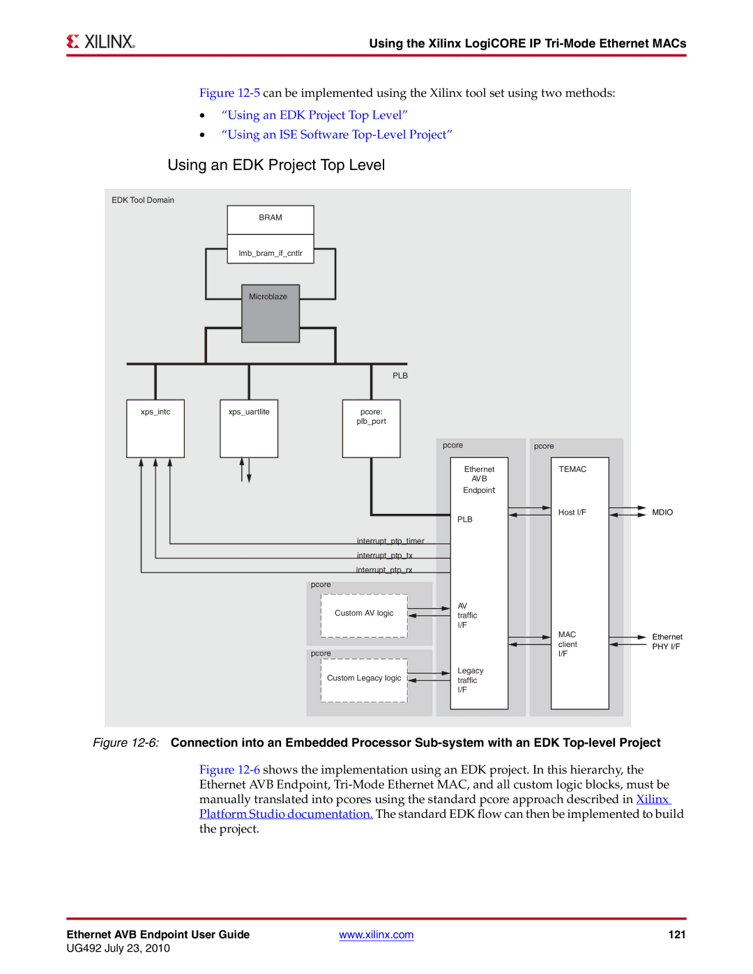 Xilinx UG492 manual Using an EDK Project Top Level, Plb 