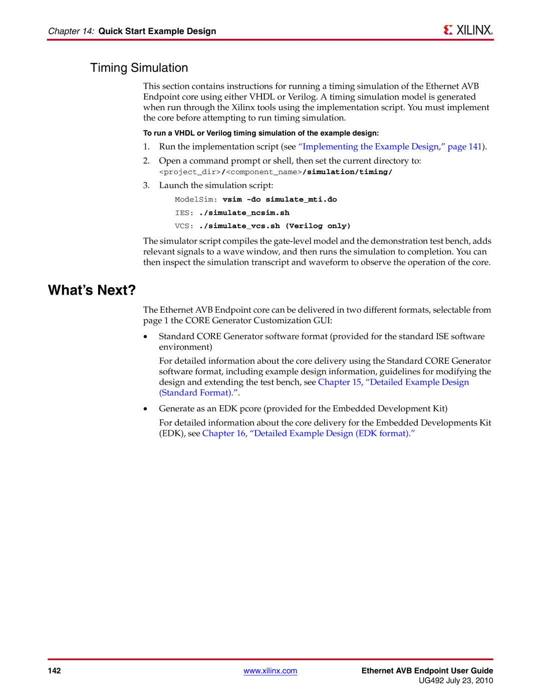 Xilinx UG492 manual What’s Next?, Timing Simulation 