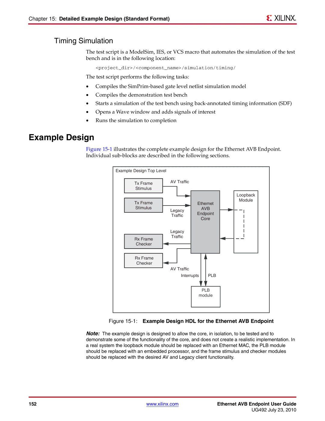 Xilinx UG492 manual Example Design HDL for the Ethernet AVB Endpoint 