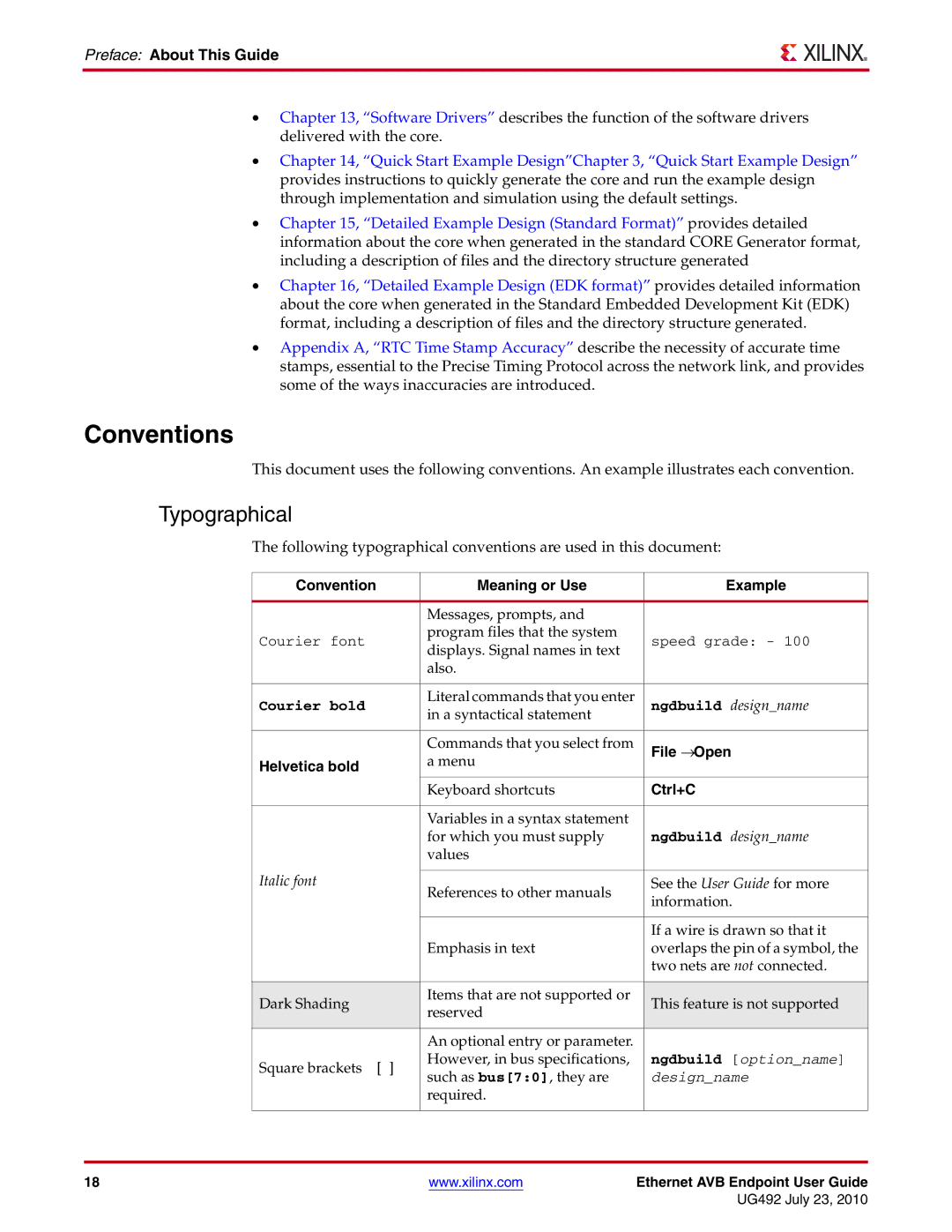 Xilinx UG492 manual Conventions, Typographical 