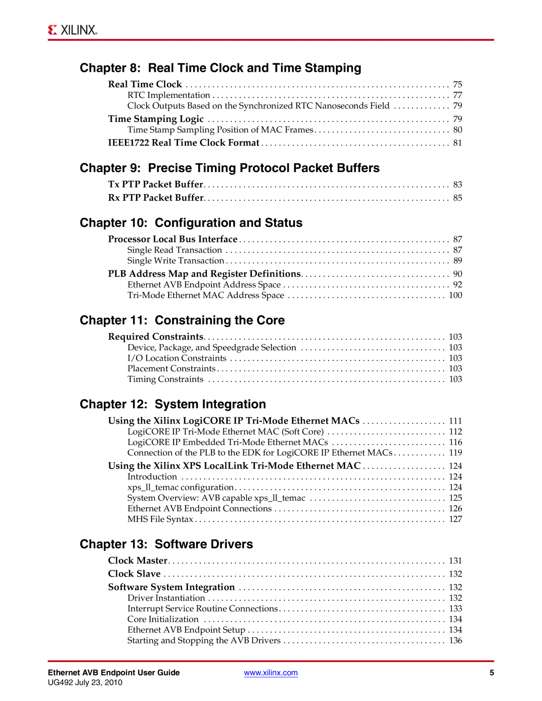 Xilinx UG492 manual Precise Timing Protocol Packet Buffers 