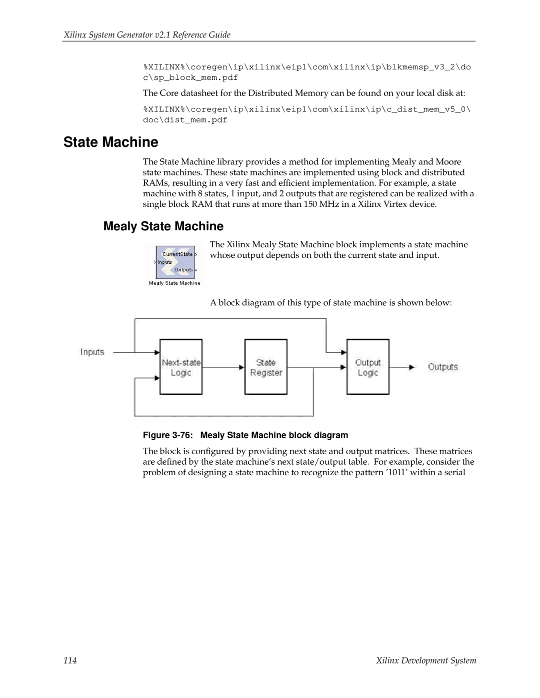 Xilinx V2.1 manual Mealy State Machine 