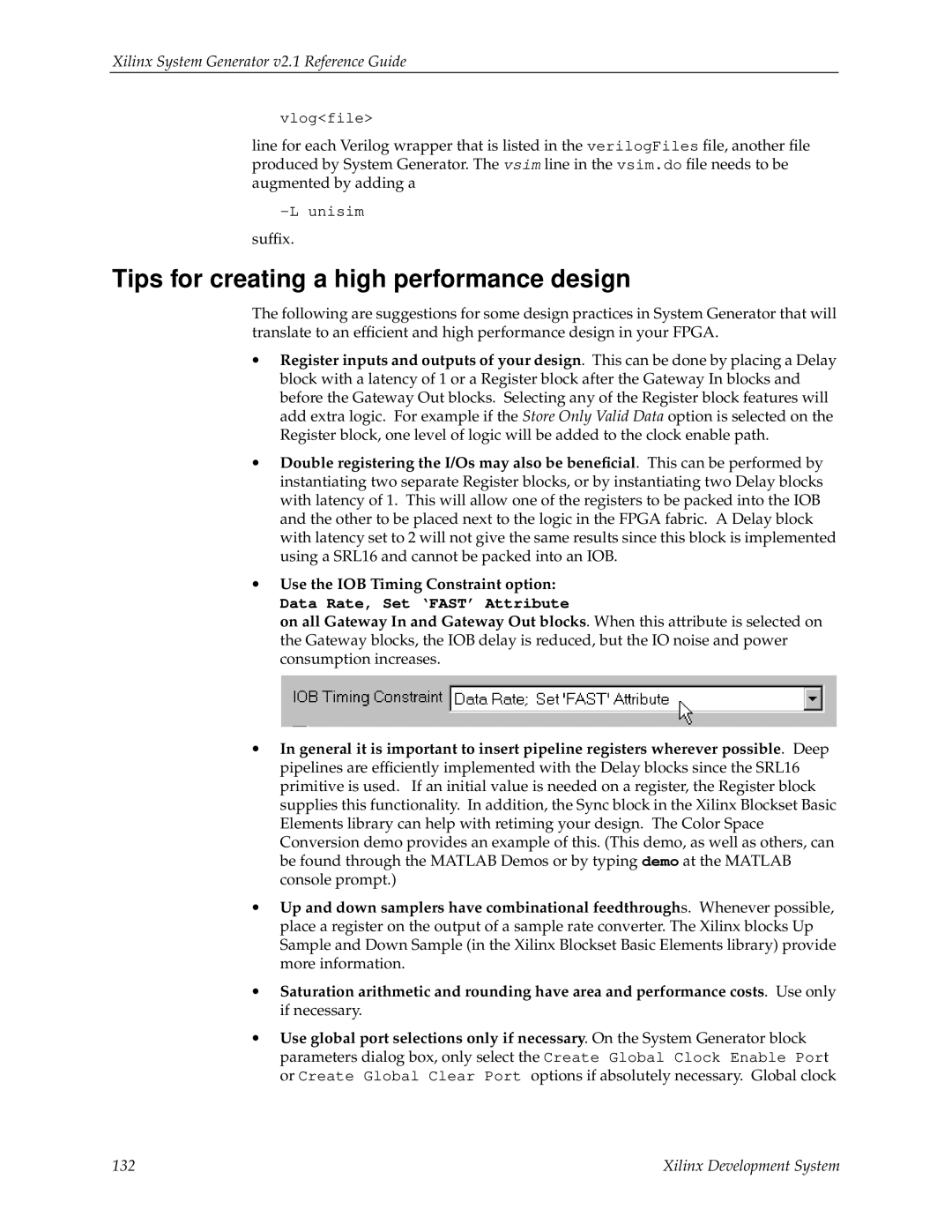 Xilinx V2.1 manual Tips for creating a high performance design, Data Rate, Set ‘FAST’ Attribute 