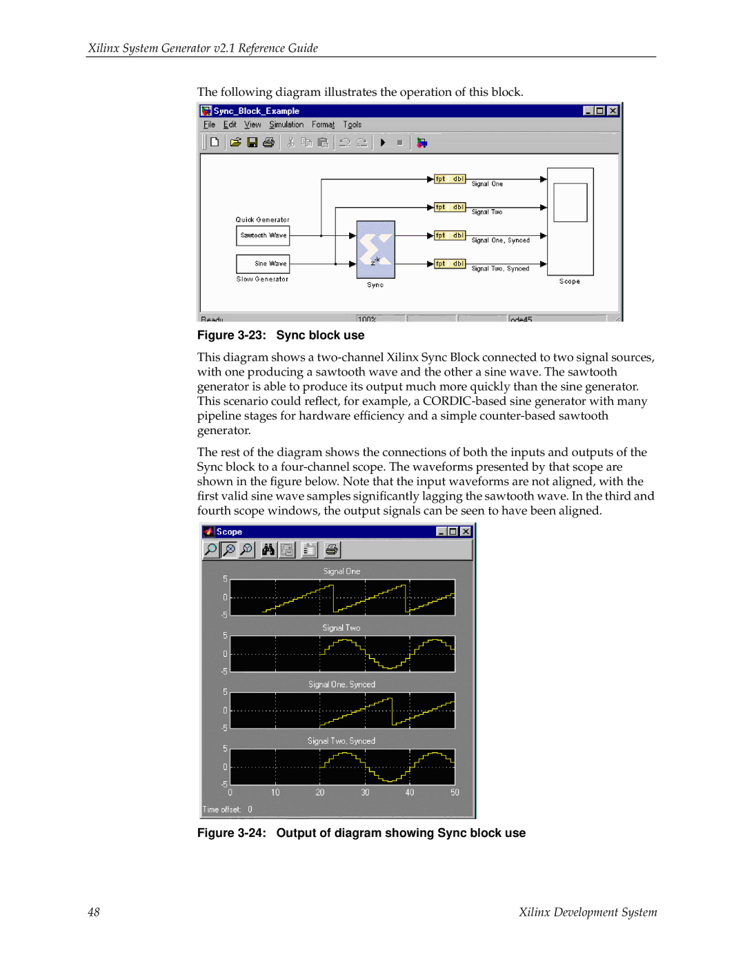 Xilinx V2.1 manual Sync block use 