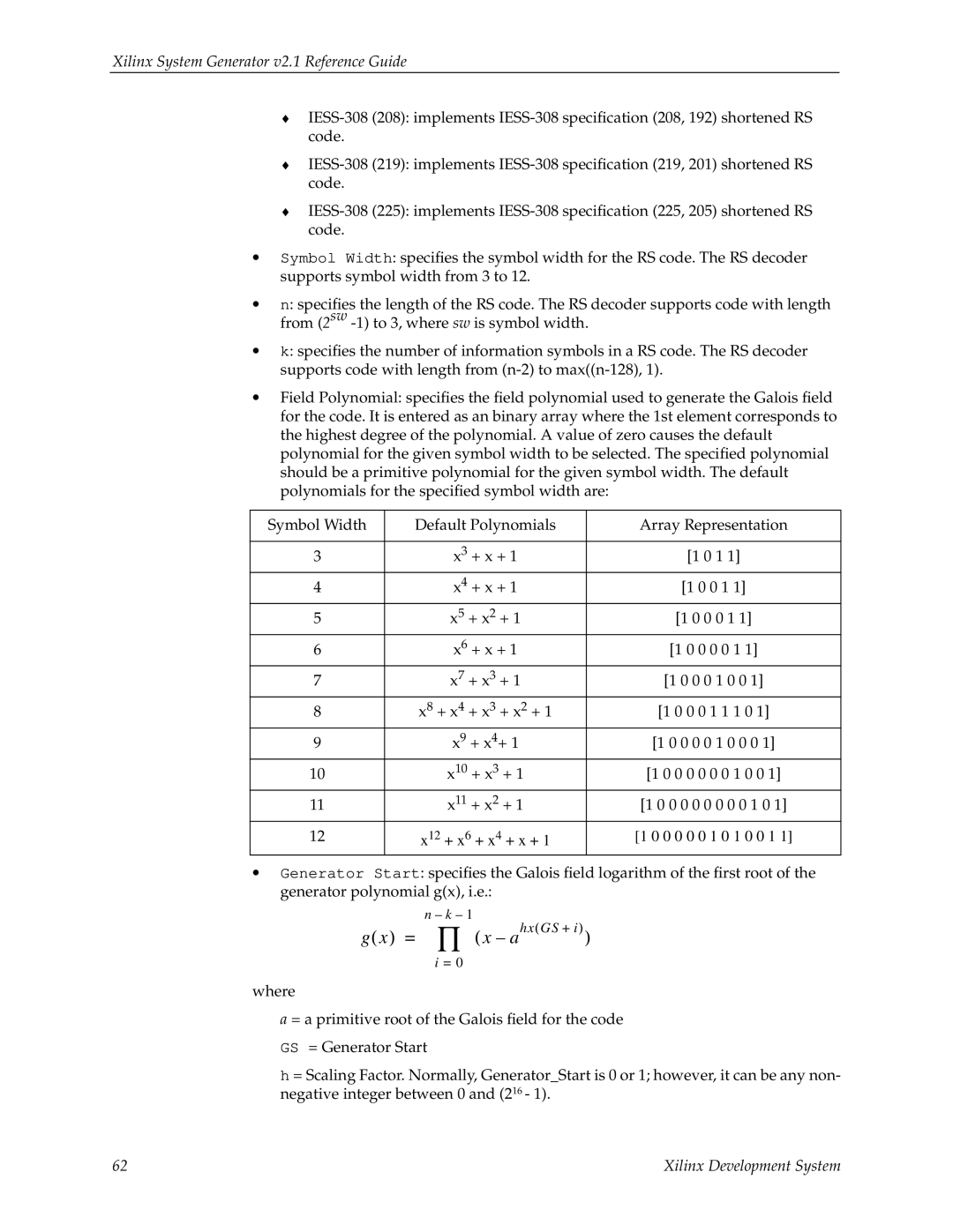 Xilinx V2.1 manual = ∏ x -ahxGS+ i i = 