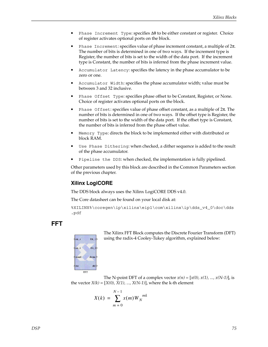 Xilinx V2.1 manual Fft 