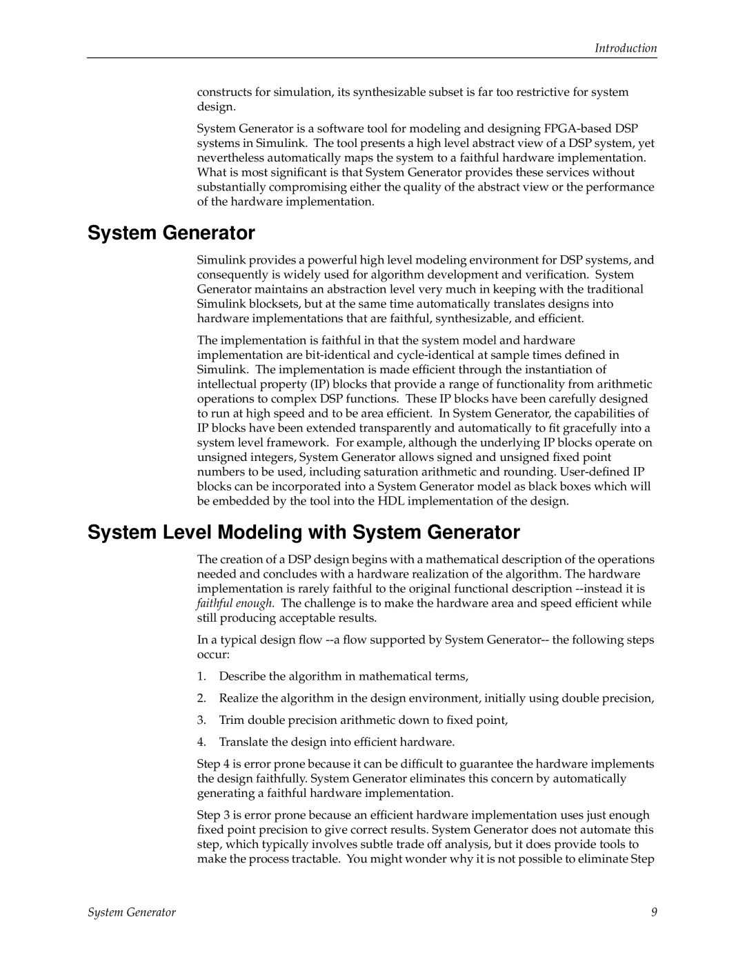 Xilinx V2.1 manual System Level Modeling with System Generator 