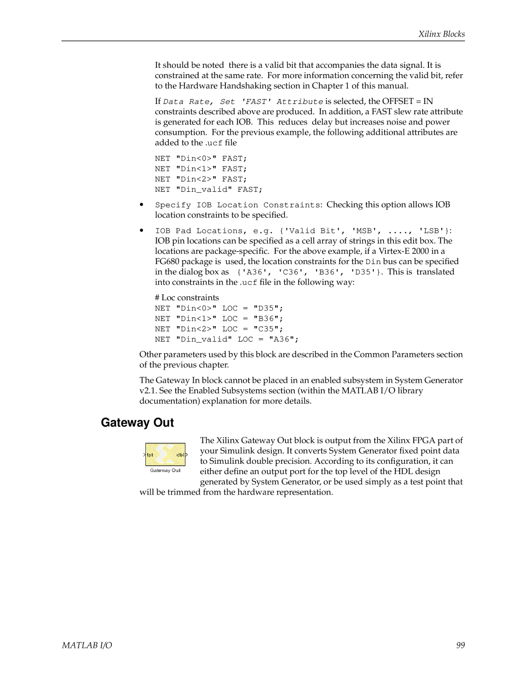 Xilinx V2.1 manual Gateway Out 