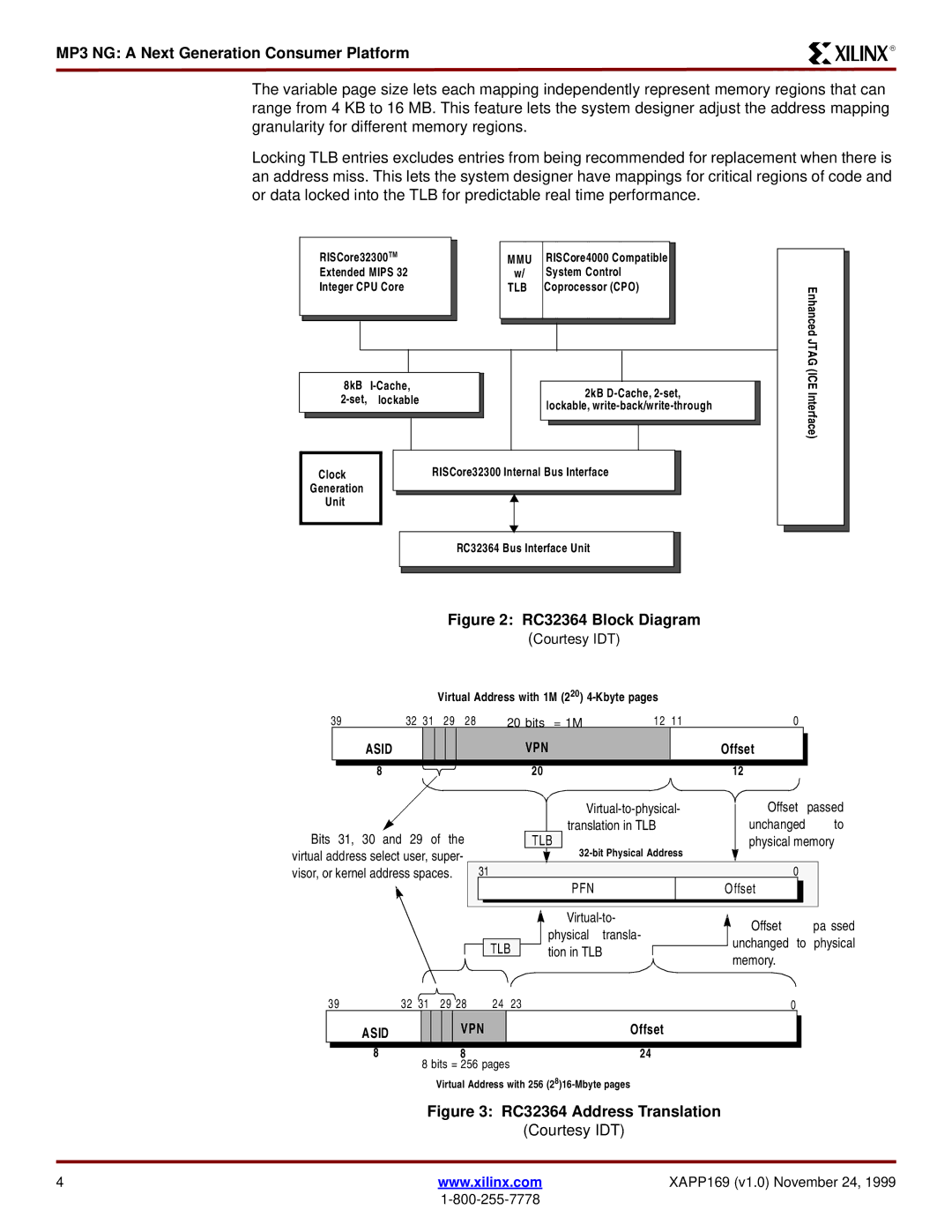 Xilinx XAPP169 manual RC32364 Block Diagram 