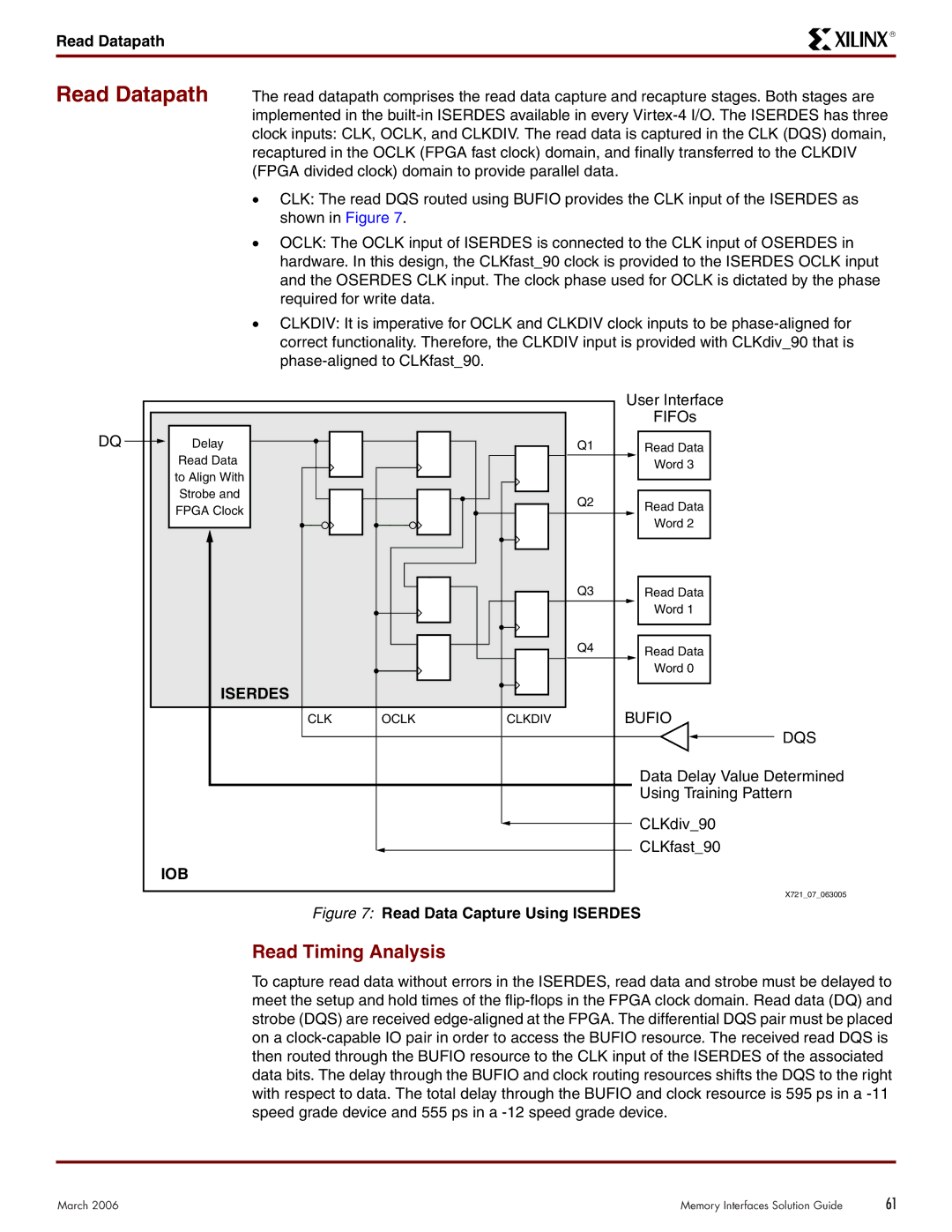 Xilinx XAPP721 manual Read Datapath, Read Timing Analysis 