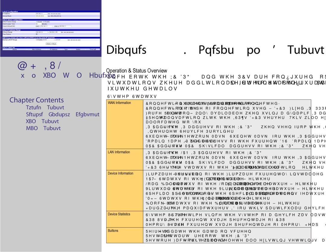 XiNCOM XC-DPG503 manual Operation & Status, System Status 