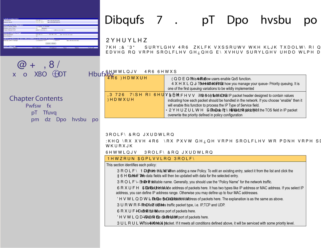 XiNCOM XC-DPG602 manual QoS Conﬁguration 