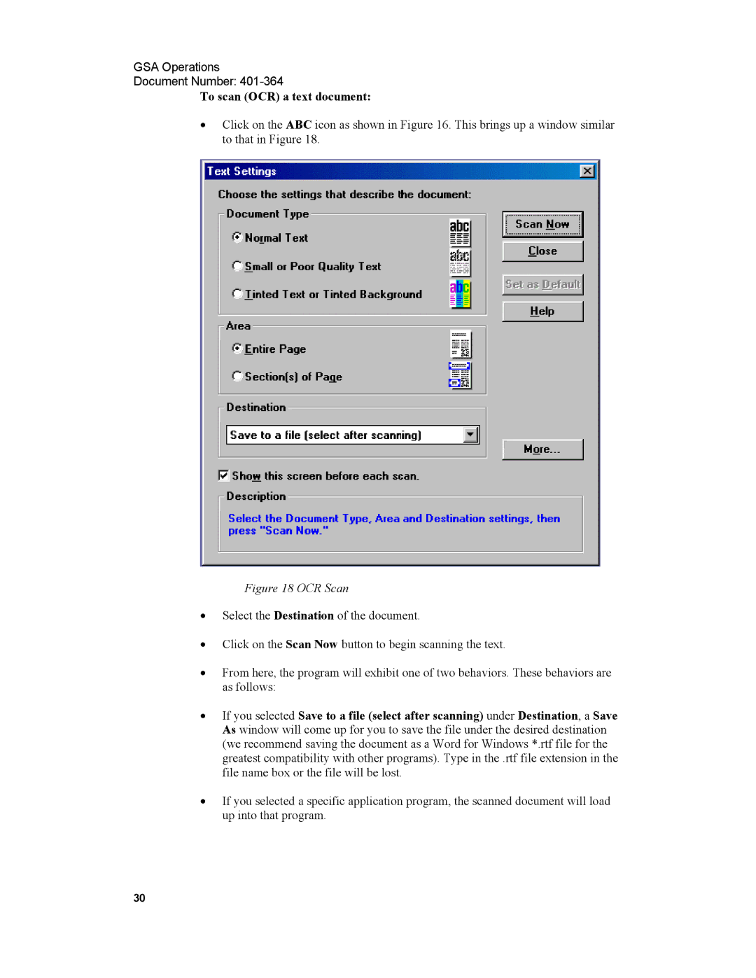 Xircom 1500 manual To scan OCR a text document, OCR Scan 