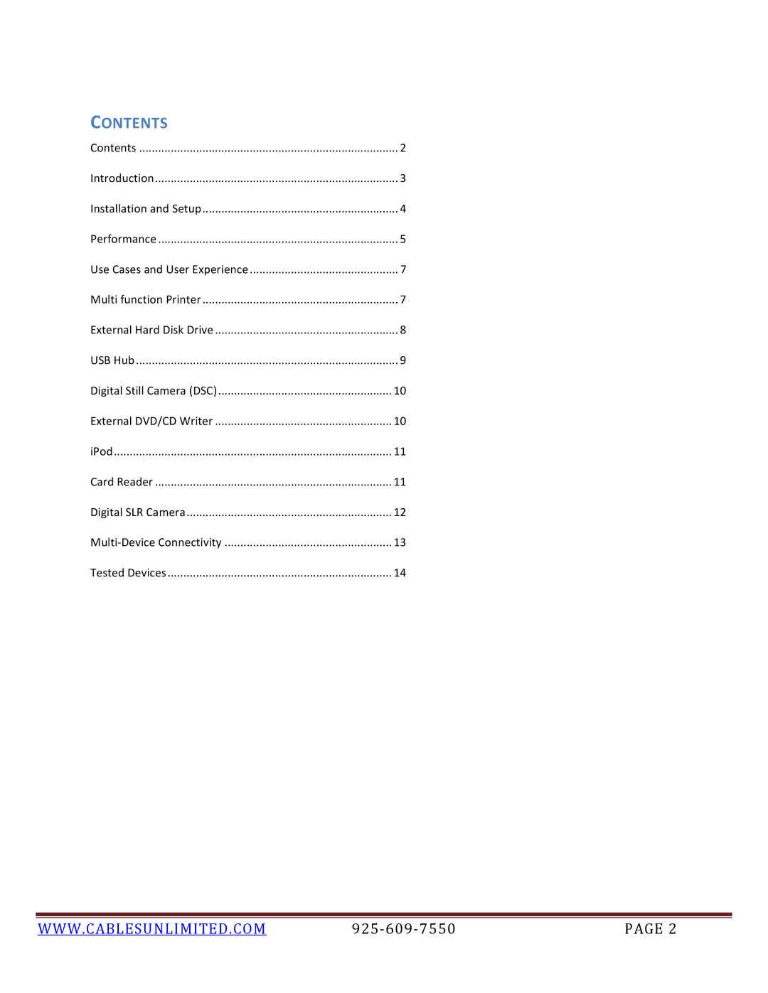 Xircom 925-609-7550 manual Contents 