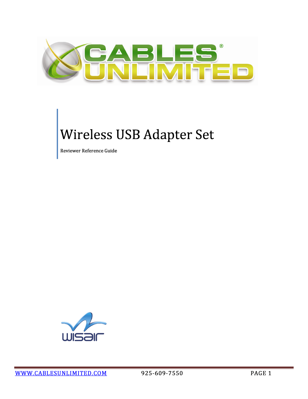 Xircom 925-609-7550 manual Page, Wireless USB Adapter Set 