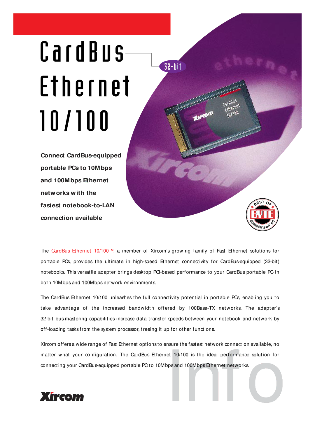 Xircom CE3-100BTX, CE3-10BC, CE3-10BT, CBE-10 manual 