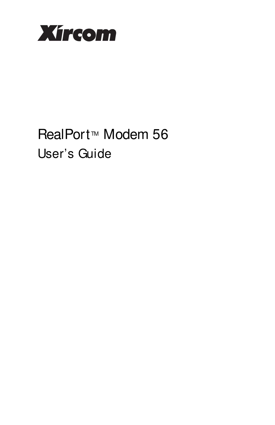 Xircom RM56V1 manual RealPortTM Modem, User’s Guide 