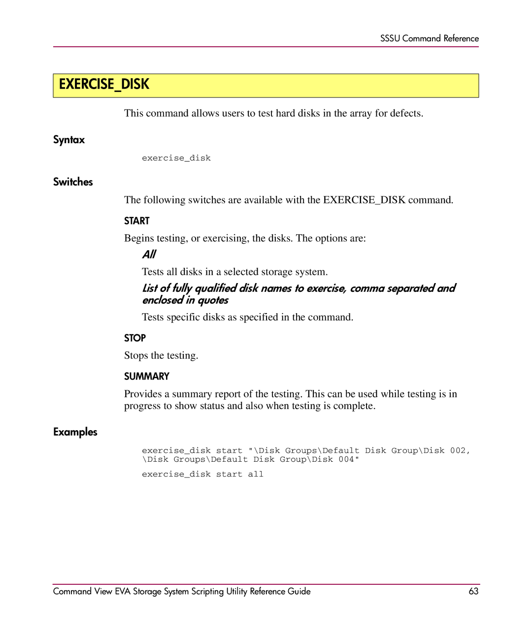 XM Satellite Radio AA-RU5HC-TE manual Exercisedisk, Examples 