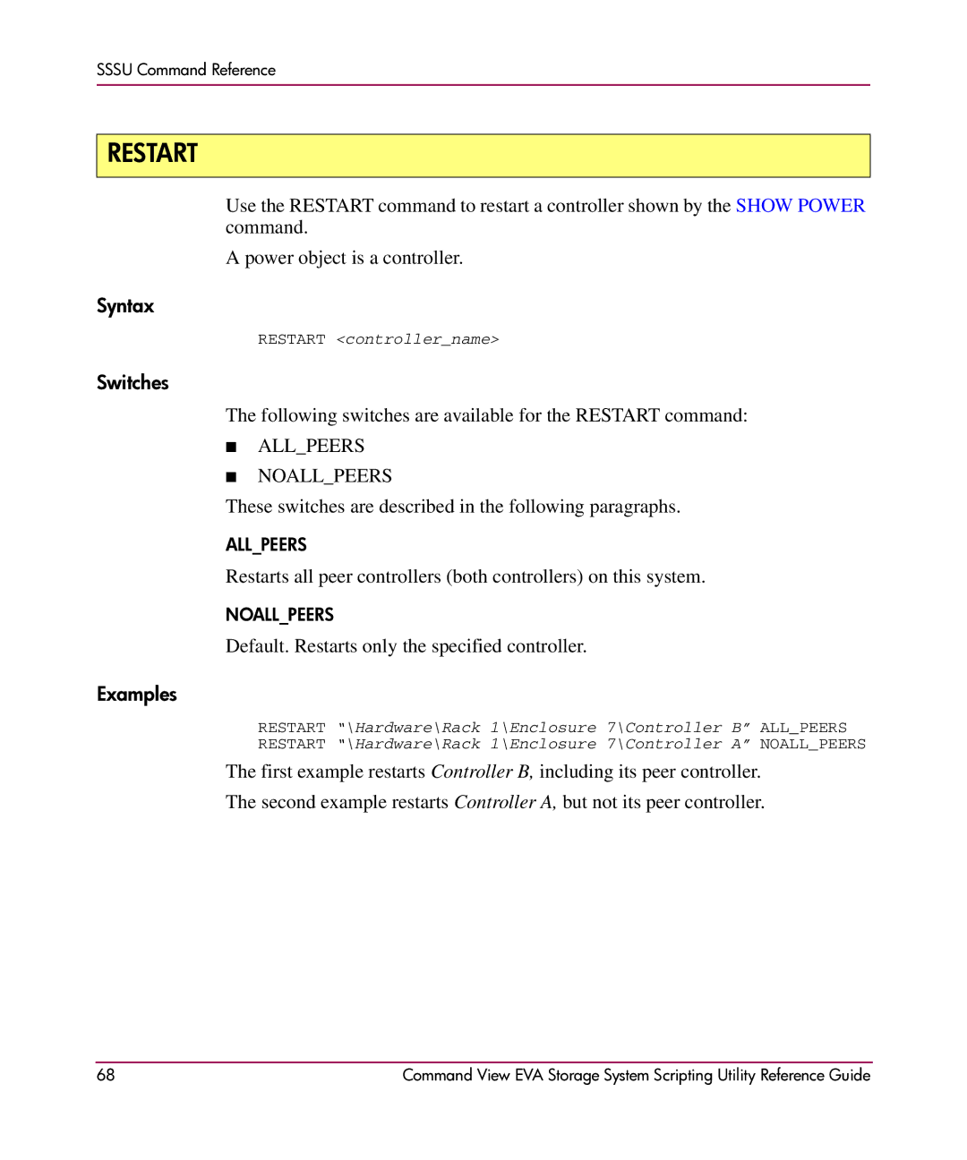 XM Satellite Radio AA-RU5HC-TE manual Restart, Allpeers Noallpeers 