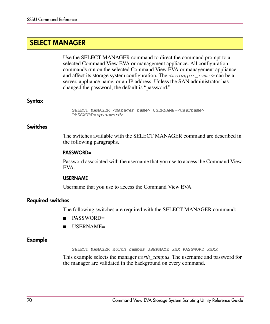 XM Satellite Radio AA-RU5HC-TE manual Select Manager, Required switches 