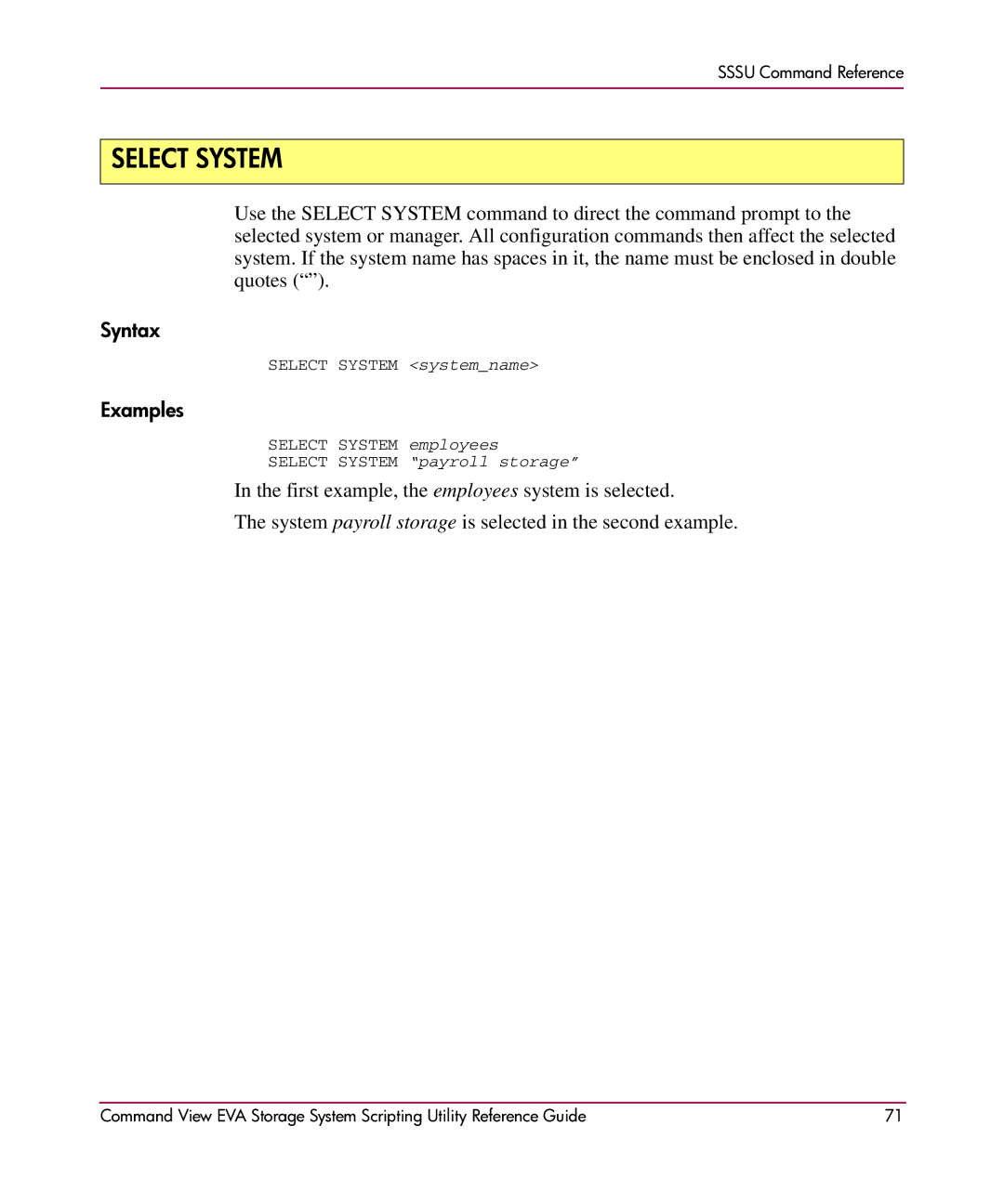 XM Satellite Radio AA-RU5HC-TE manual Select System, Examples 