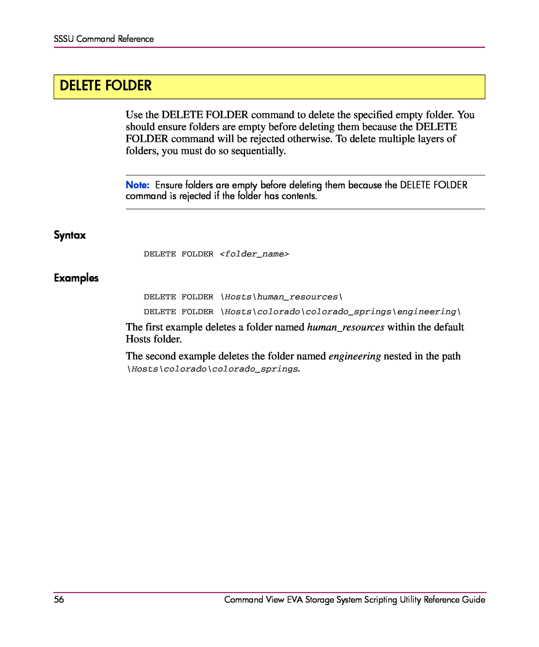 XM Satellite Radio AA-RU5HC-TE manual Delete Folder, DELETE FOLDER foldername 