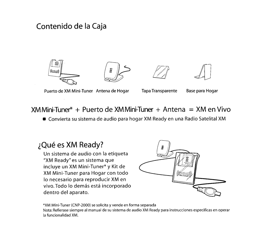 XM Satellite Radio CNP2000 manual 