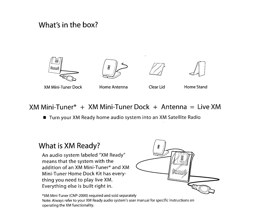XM Satellite Radio CNP2000 manual 