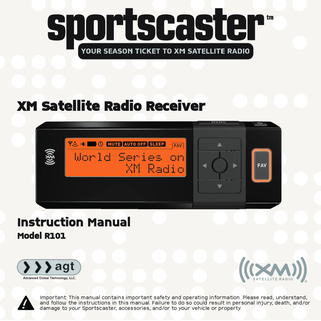 XM Satellite Radio R101 manual XM Satellite Radio Receiver 