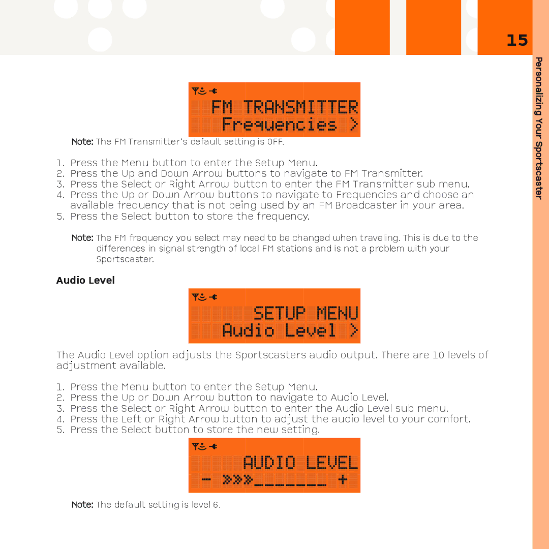 XM Satellite Radio R101 manual Personalizing Your Sportscaster 