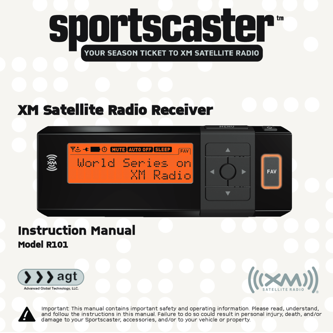 XM Satellite Radio manual XM Satellite Radio Receiver, Model R101 