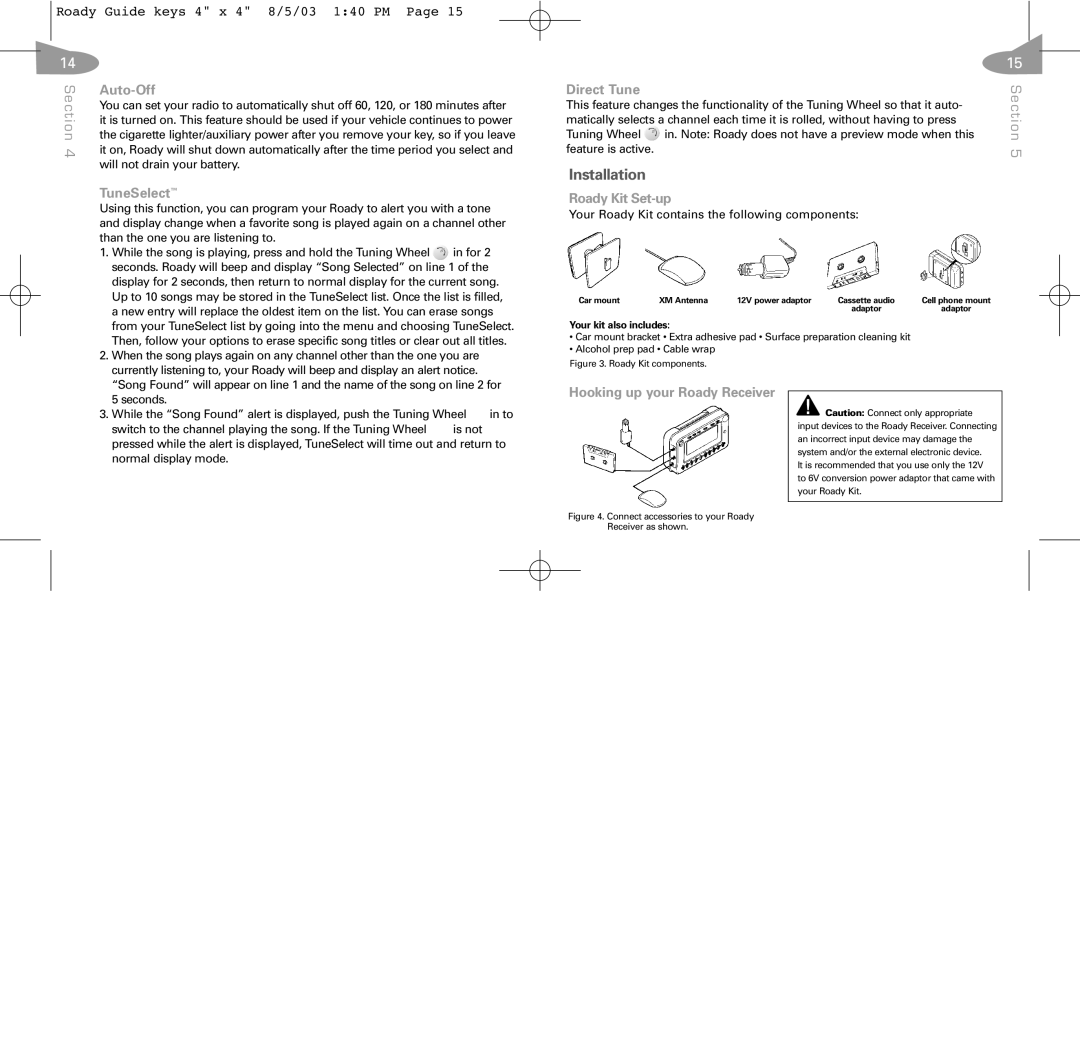 XM Satellite Radio RoadyTM manual Installation 