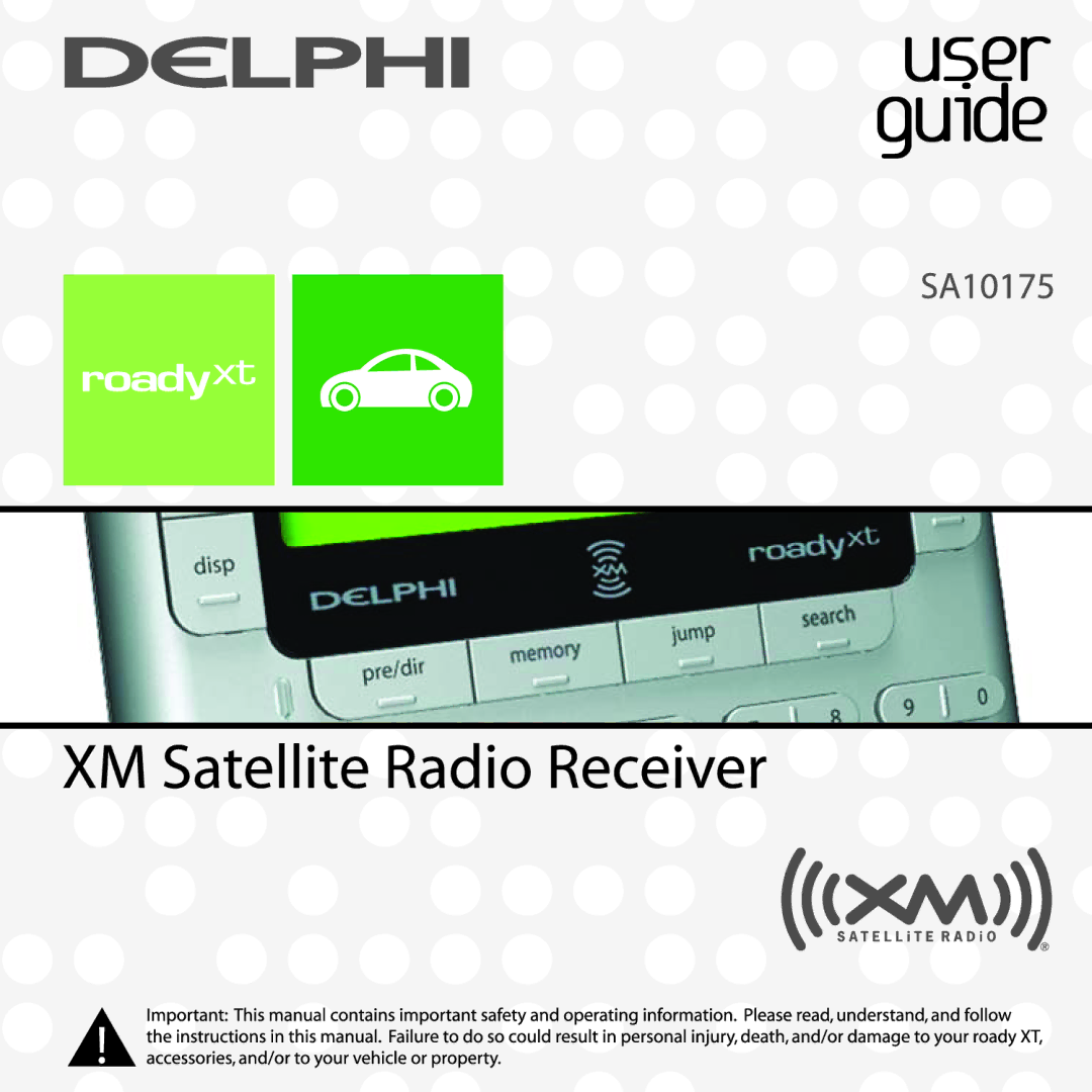 XM Satellite Radio SA10177 manual 