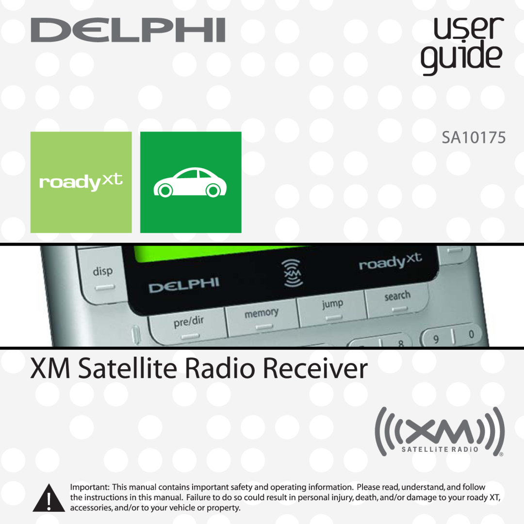 XM Satellite Radio SA10177 manual 