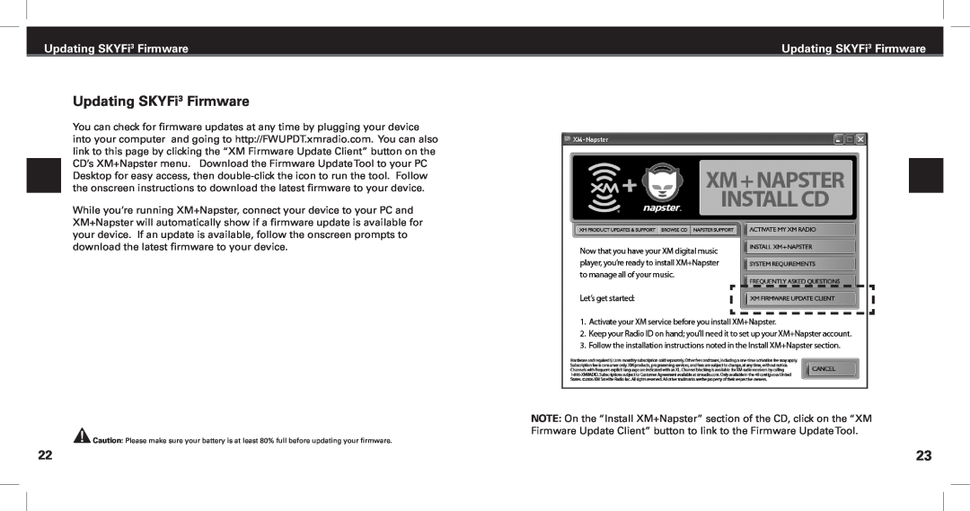 XM Satellite Radio manual Updating SKYFi3 Firmware 