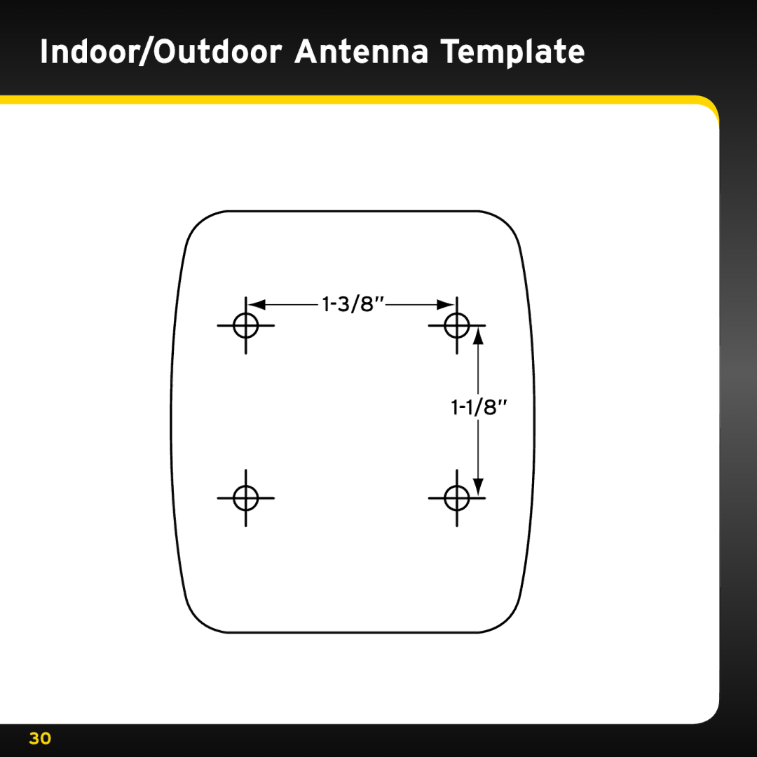 XM Satellite Radio XHD2KUG0809, XHD2H1 manual Indoor/Outdoor Antenna Template 