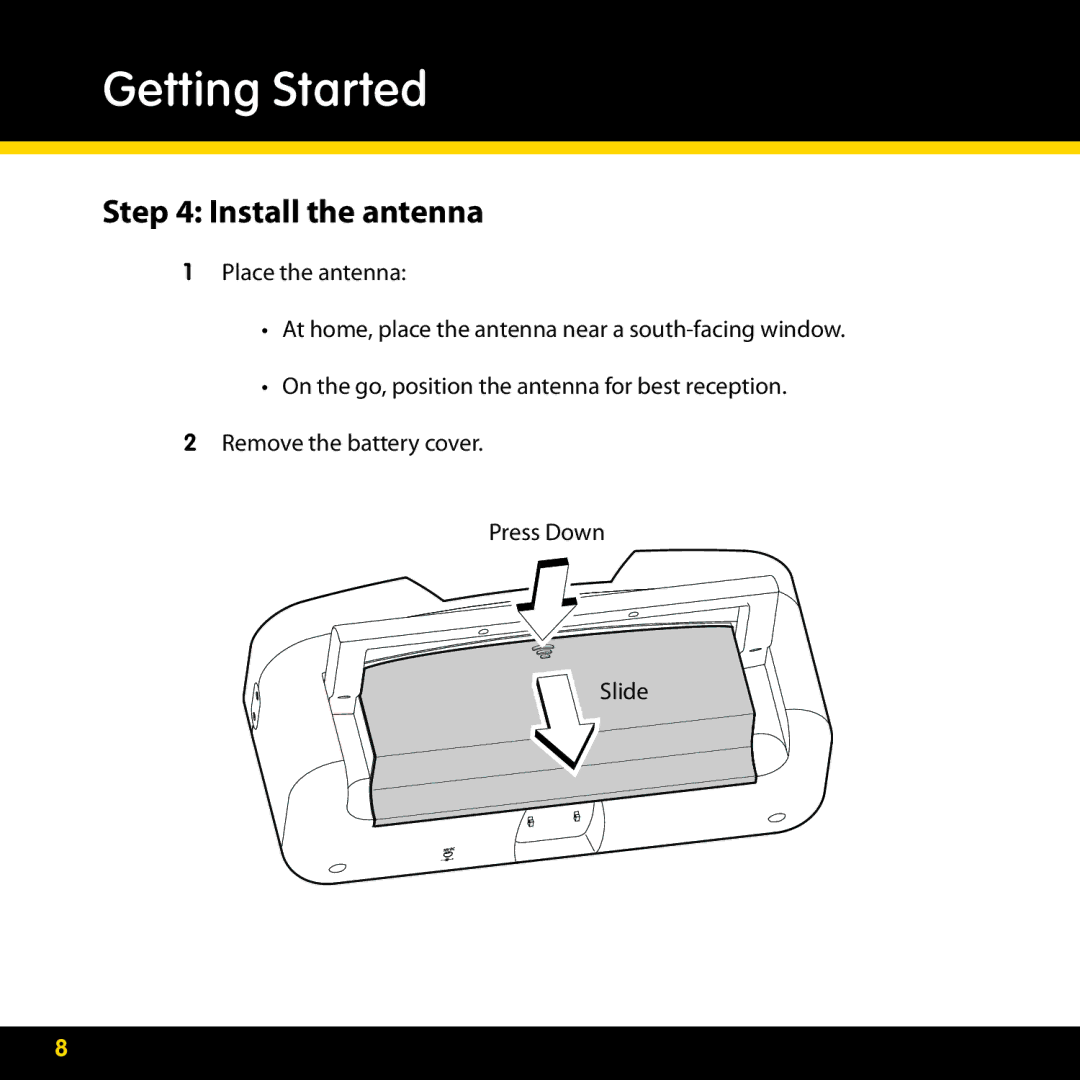 XM Satellite Radio XMBB1 manual Install the antenna 