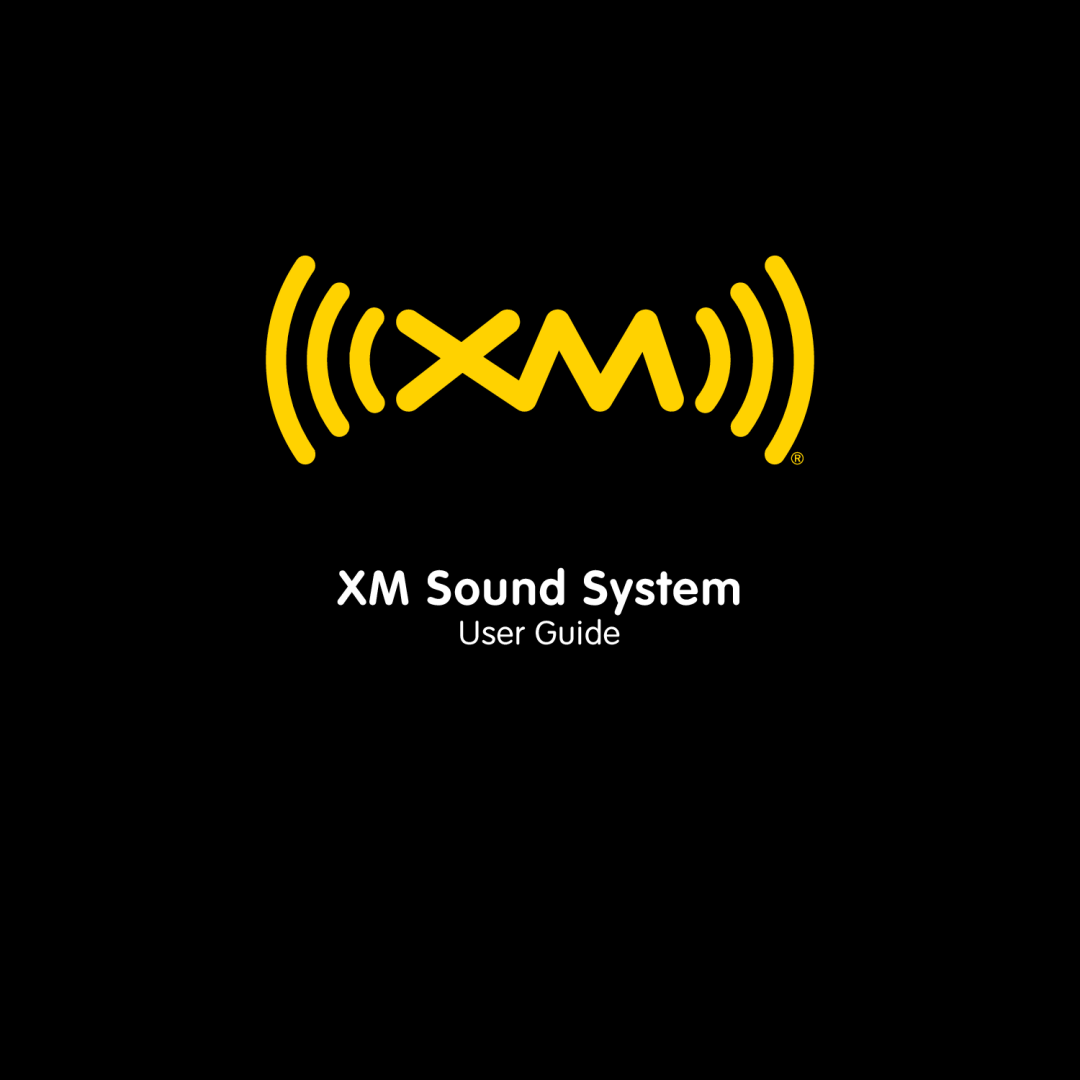XM Satellite Radio XMBB1 manual XM Sound System, User Guide 