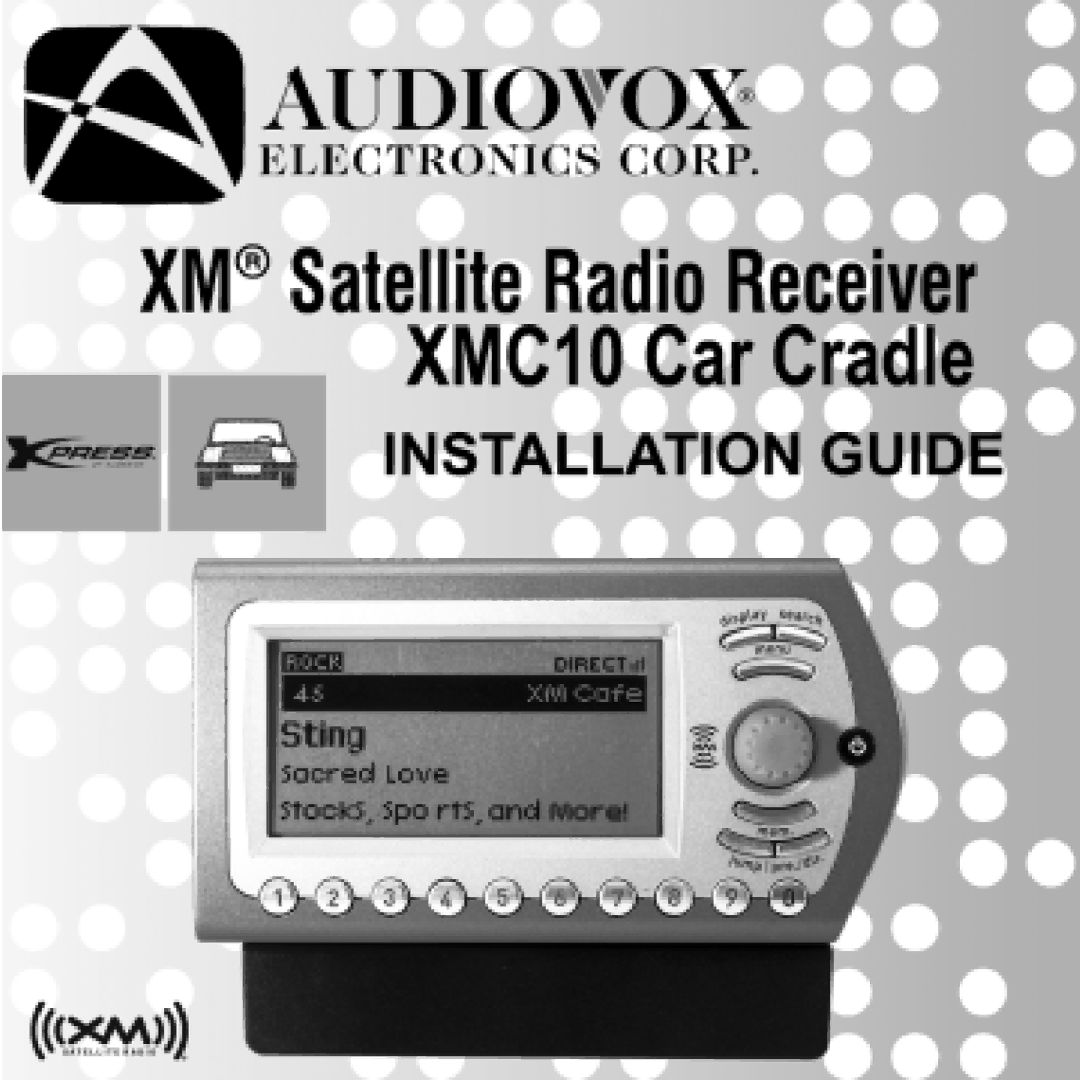 XM Satellite Radio XMC10 manual 