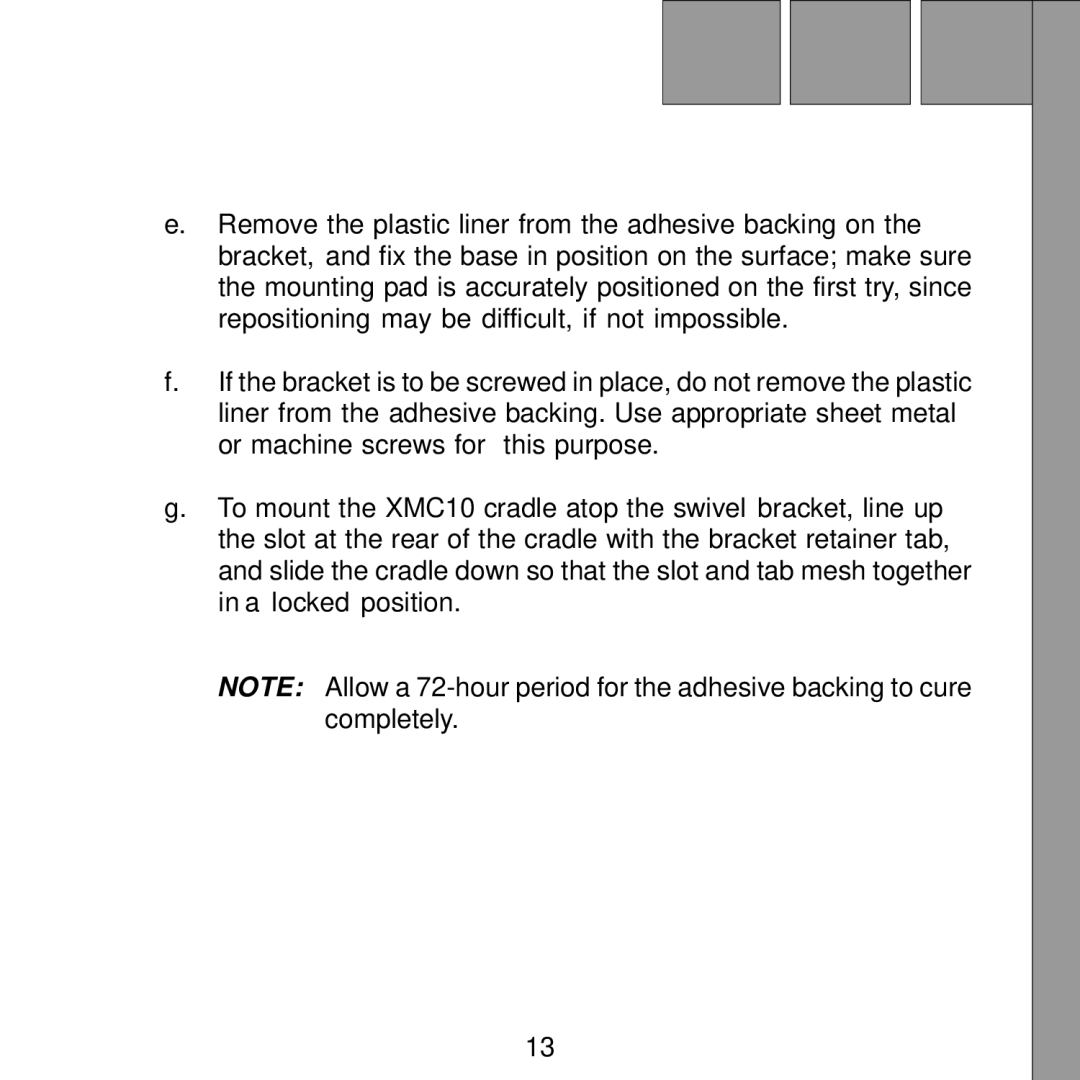 XM Satellite Radio XMC10 manual 