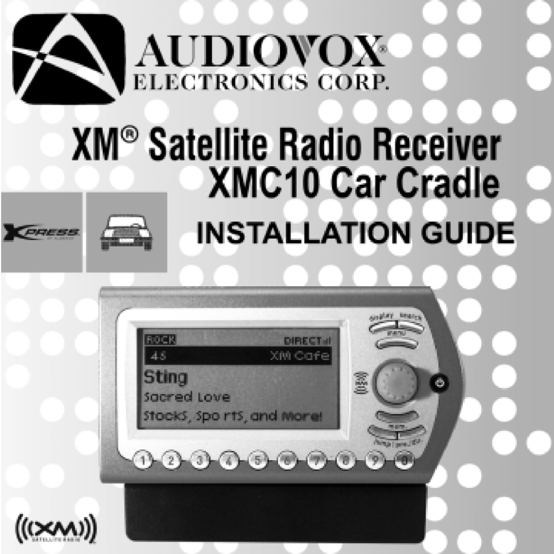 XM Satellite Radio XMC10 manual 