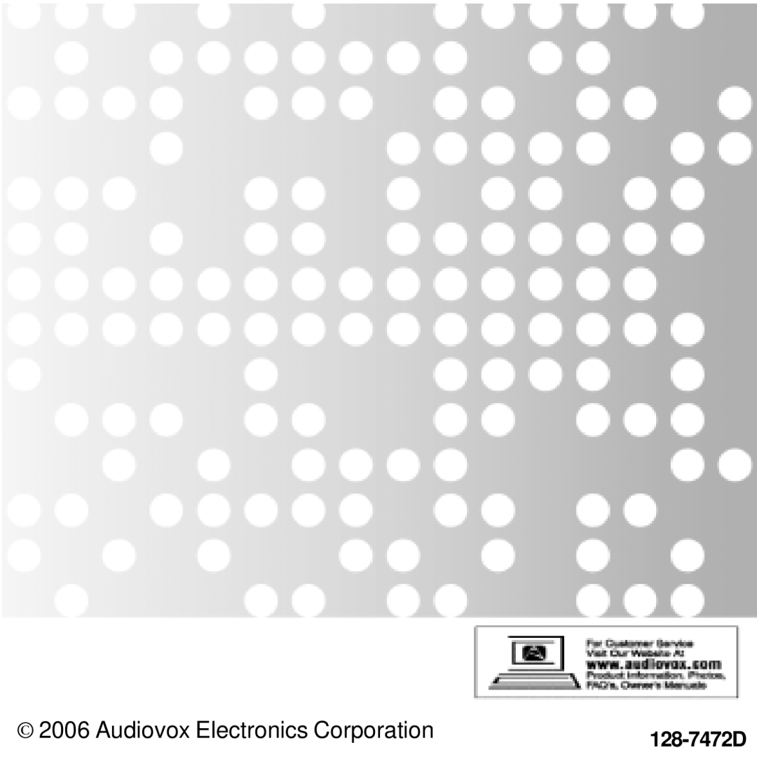 XM Satellite Radio XMC10 manual 128-7472D, Audiovox Electronics Corporation 