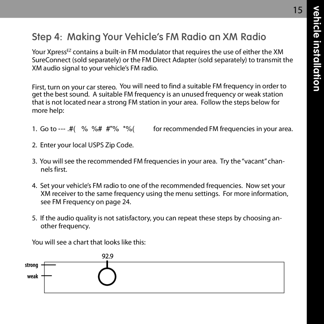 XM Satellite Radio XMCK-5P manual Making Your Vehicle’s FM Radio an XM Radio 