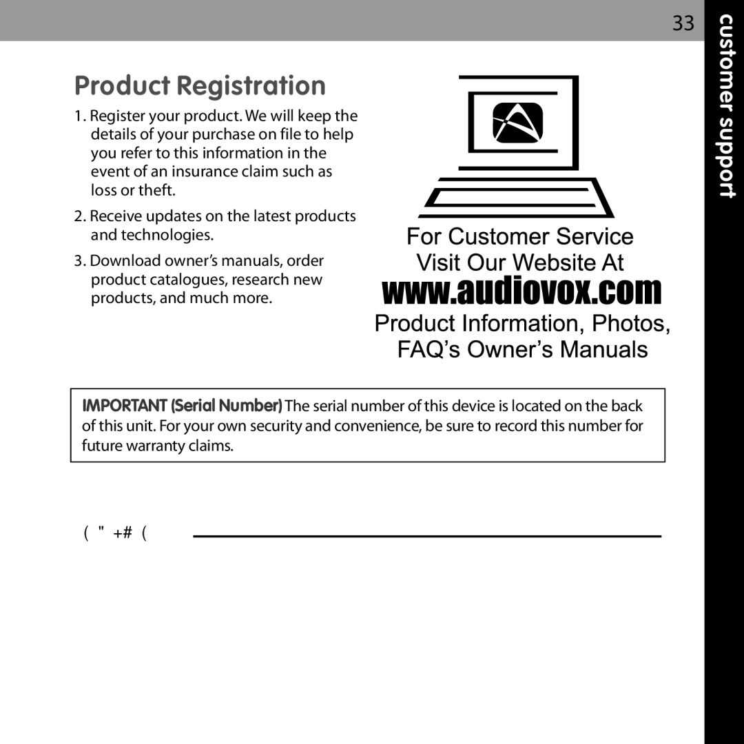 XM Satellite Radio XMCK-5P manual Product Registration 